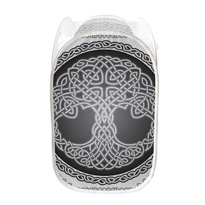 Celtic Knot Tree Of Life Print Mesh Laundry Hamper