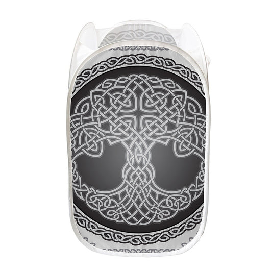 Celtic Knot Tree Of Life Print Mesh Laundry Hamper