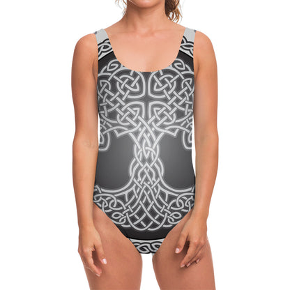Celtic Knot Tree Of Life Print One Piece Swimsuit