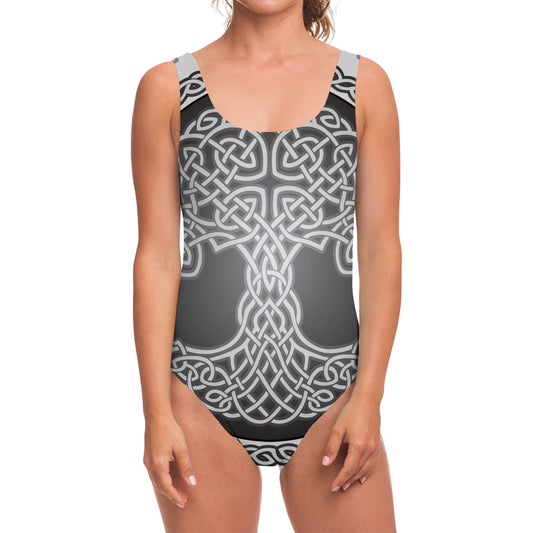 Celtic Knot Tree Of Life Print One Piece Swimsuit