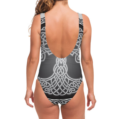 Celtic Knot Tree Of Life Print One Piece Swimsuit