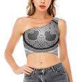 Celtic Knot Tree Of Life Print One Shoulder Crop Top