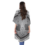 Celtic Knot Tree Of Life Print Open Front Beach Cover Up