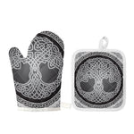 Celtic Knot Tree Of Life Print Oven Mitt And Pot Holder Set