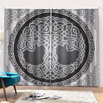 Celtic Knot Tree Of Life Print Pencil Pleat Curtains