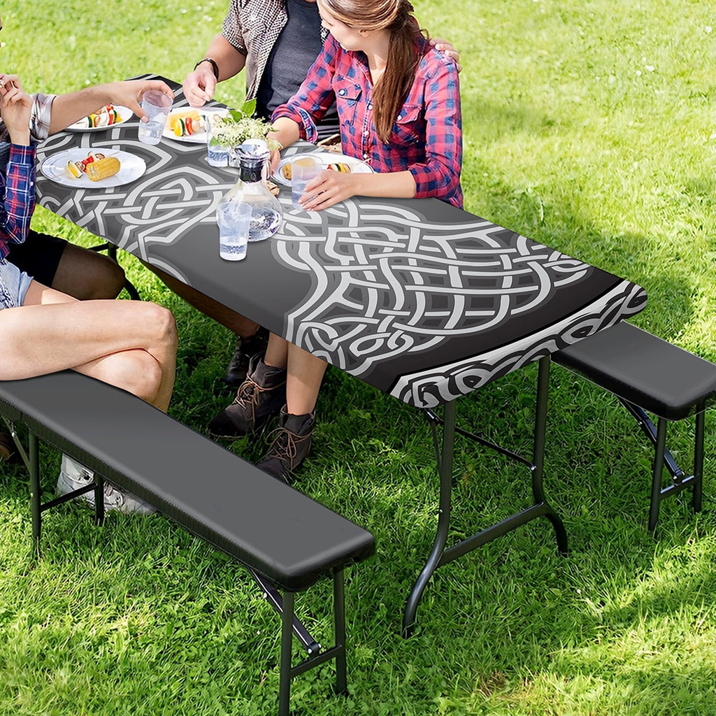 Celtic Knot Tree Of Life Print Picnic Table Cover