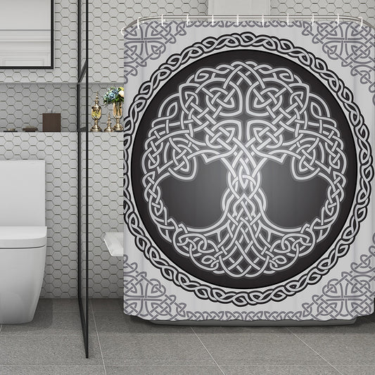 Celtic Knot Tree Of Life Print Polyester Shower Curtain