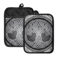 Celtic Knot Tree Of Life Print Pot Holders With Pocket