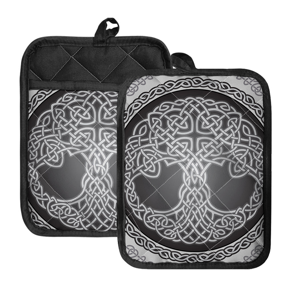 Celtic Knot Tree Of Life Print Pot Holders With Pocket