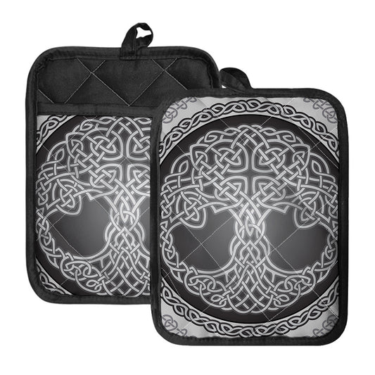 Celtic Knot Tree Of Life Print Pot Holders With Pocket