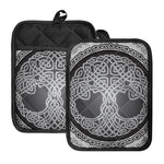 Celtic Knot Tree Of Life Print Pot Holders With Pocket