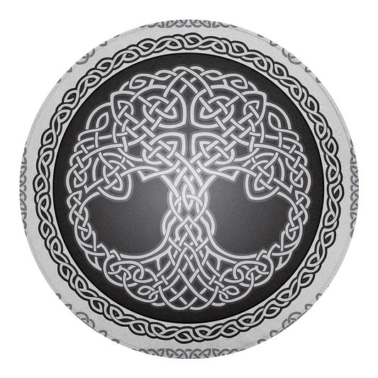 Celtic Knot Tree Of Life Print Round Blanket