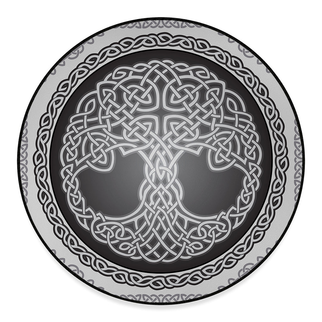 Celtic Knot Tree Of Life Print Round Floor Mat