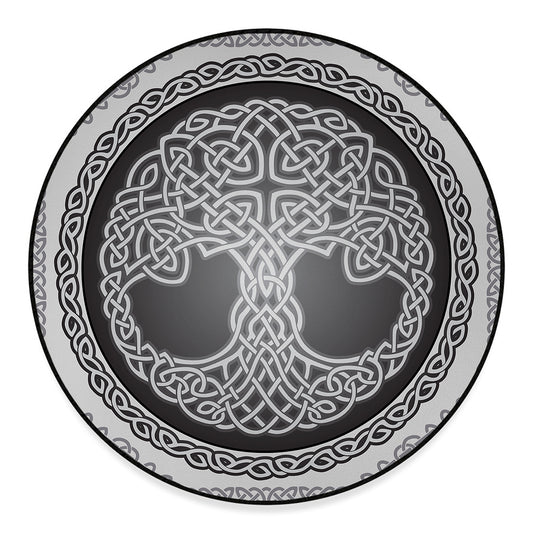 Celtic Knot Tree Of Life Print Round Floor Mat