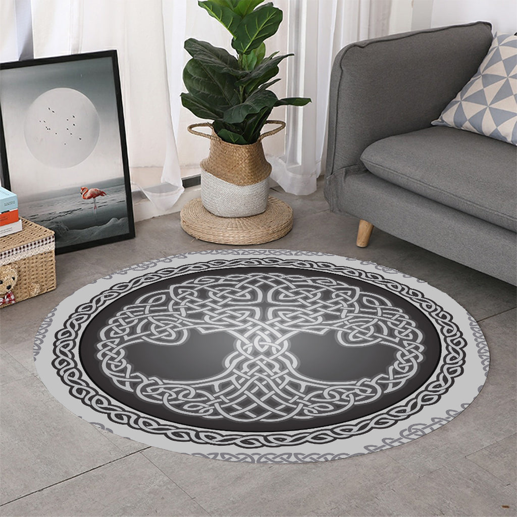 Celtic Knot Tree Of Life Print Round Rug