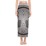 Celtic Knot Tree Of Life Print Side Slit Maxi Skirt