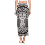 Celtic Knot Tree Of Life Print Side Slit Maxi Skirt