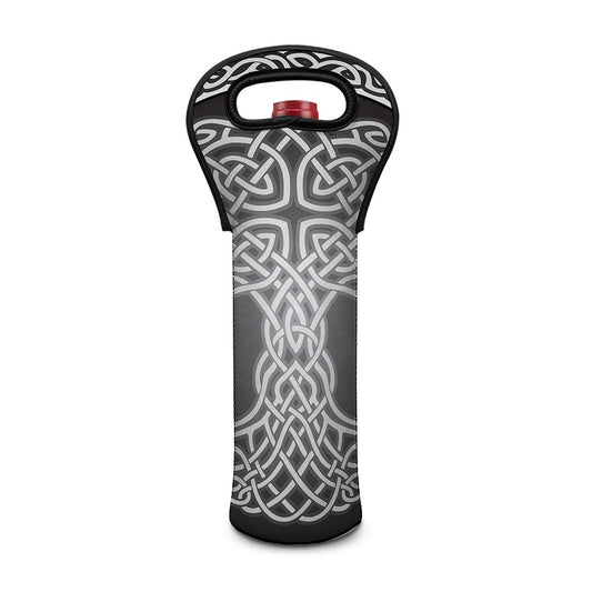 Celtic Knot Tree Of Life Print Single Neoprene Wine Tote
