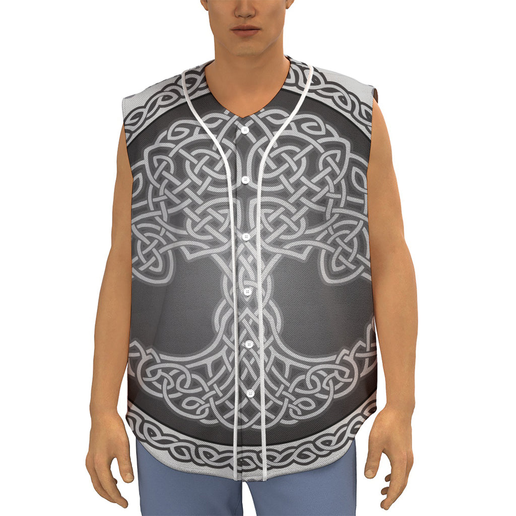 Celtic Knot Tree Of Life Print Sleeveless Baseball Jersey