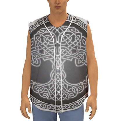 Celtic Knot Tree Of Life Print Sleeveless Baseball Jersey