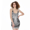 Celtic Knot Tree Of Life Print Sleeveless Bodycon Dress