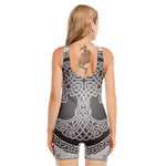 Celtic Knot Tree Of Life Print Sleeveless One Piece Swimsuit