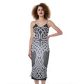 Celtic Knot Tree Of Life Print Slim Fit Midi Cami Dress