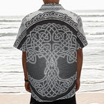 Celtic Knot Tree Of Life Print Textured Short Sleeve Shirt