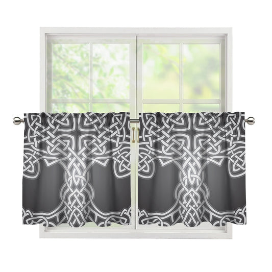 Celtic Knot Tree Of Life Print Tier Curtains