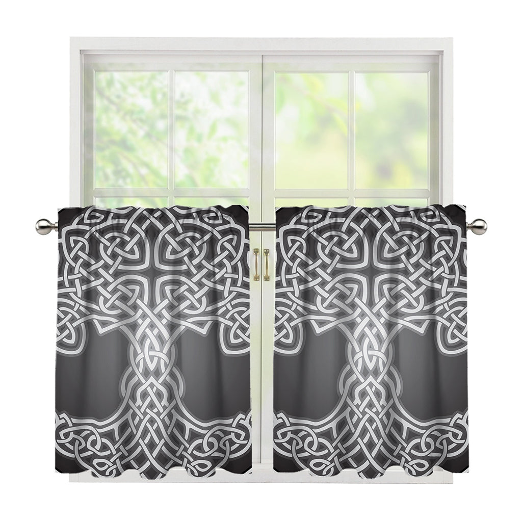 Celtic Knot Tree Of Life Print Tier Curtains