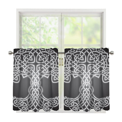 Celtic Knot Tree Of Life Print Tier Curtains