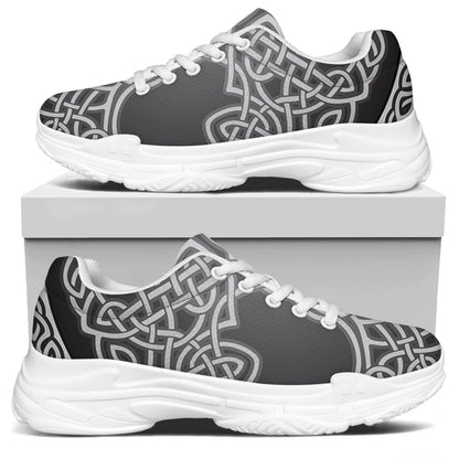 Celtic Knot Tree Of Life Print White Chunky Shoes