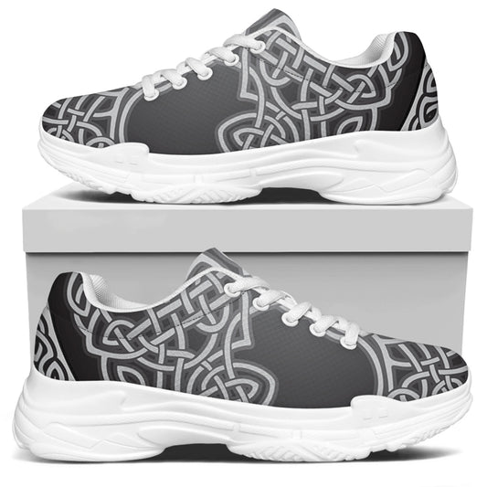 Celtic Knot Tree Of Life Print White Chunky Shoes