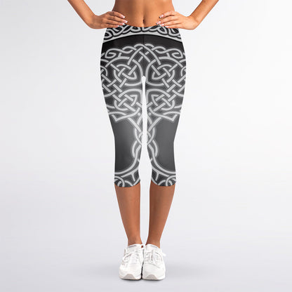 Celtic Knot Tree Of Life Print Women's Capri Leggings