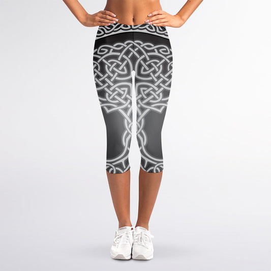 Celtic Knot Tree Of Life Print Women's Capri Leggings