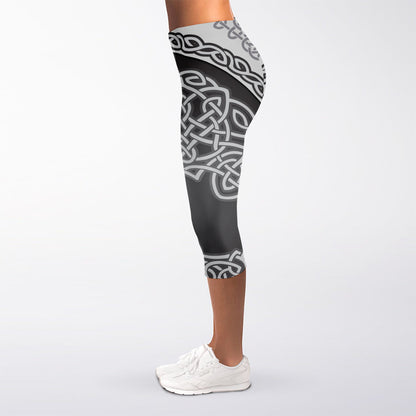 Celtic Knot Tree Of Life Print Women's Capri Leggings