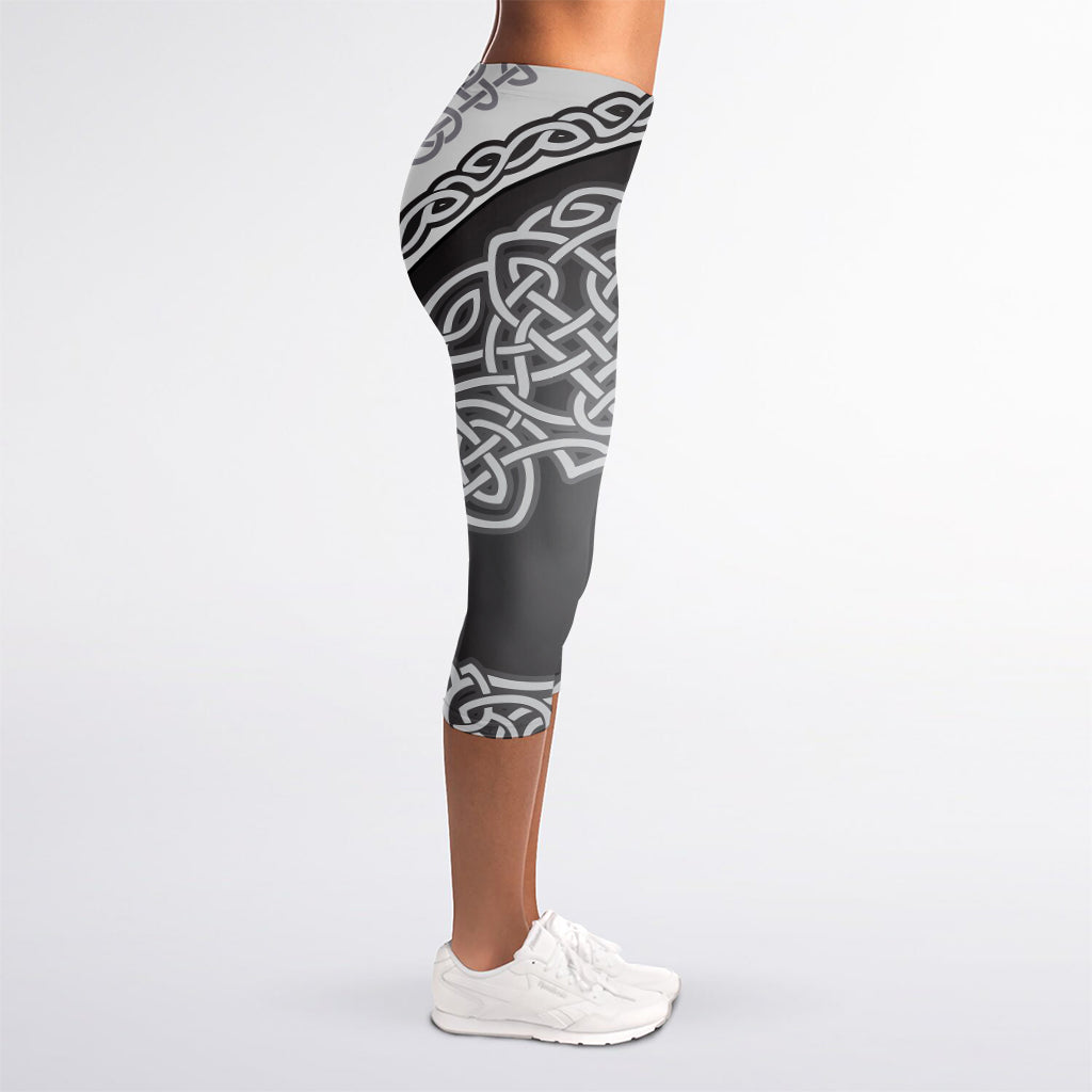 Celtic Knot Tree Of Life Print Women's Capri Leggings