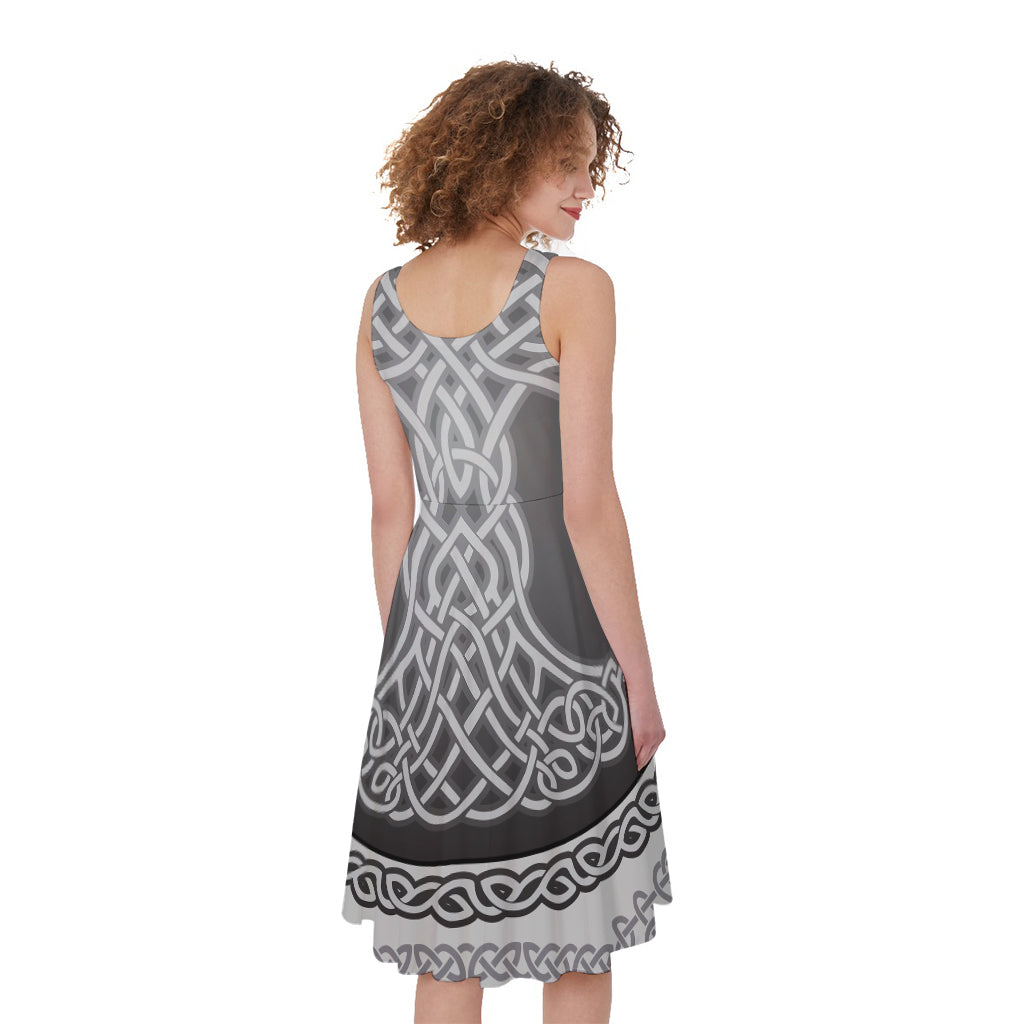 Celtic Knot Tree Of Life Print Women's Sleeveless Dress