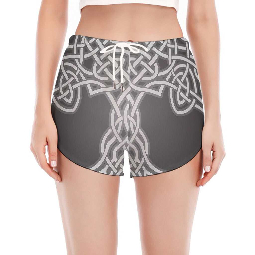 Celtic Knot Tree Of Life Print Women's Split Running Shorts