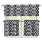 Chainmail Print 3 Piece Kitchen Curtains