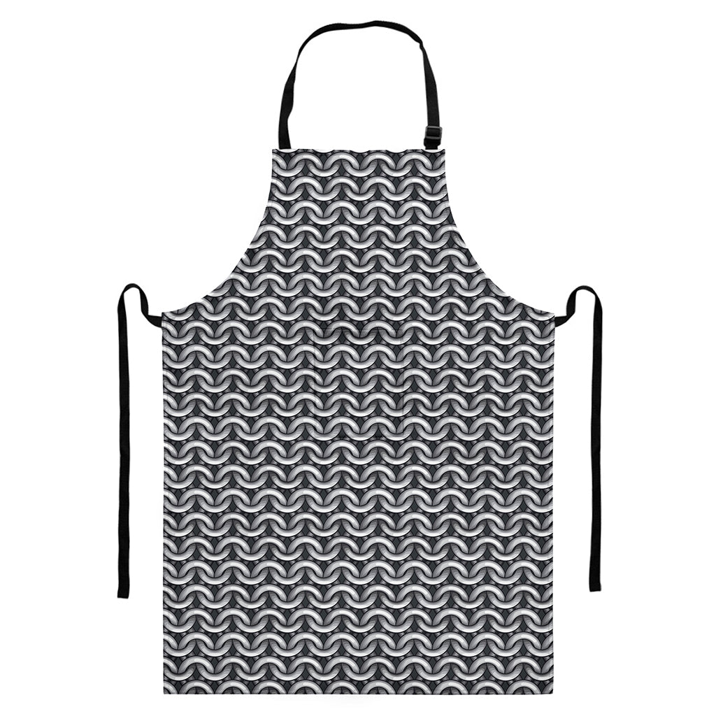 Chainmail Print Bib Apron With Pocket