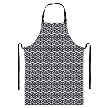 Chainmail Print Bib Apron With Pocket