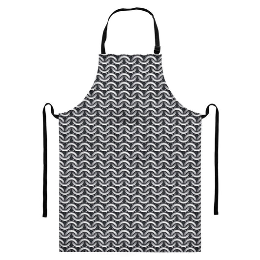Chainmail Print Bib Apron With Pocket