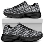 Chainmail Print Black Chunky Shoes
