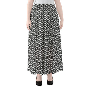 Chainmail Print Chiffon Maxi Skirt