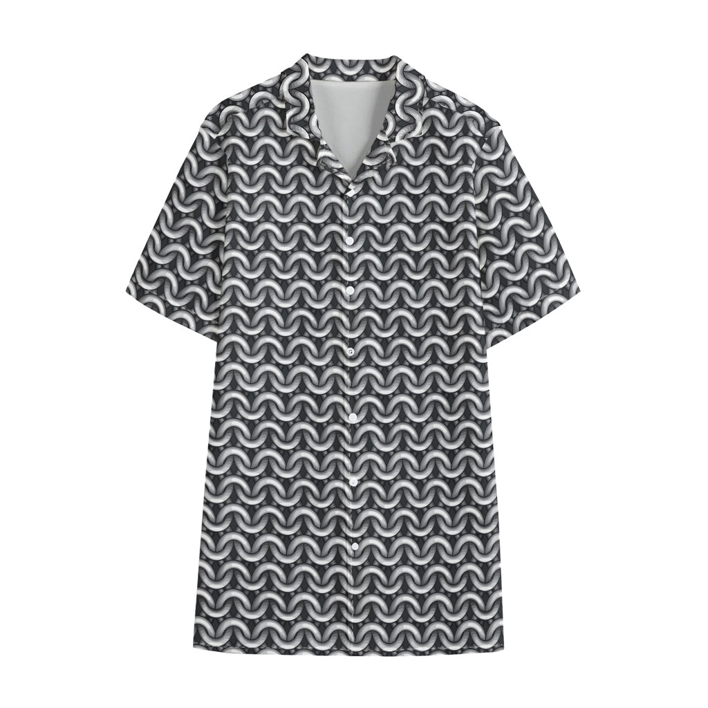 Chainmail Print Cotton Hawaiian Shirt