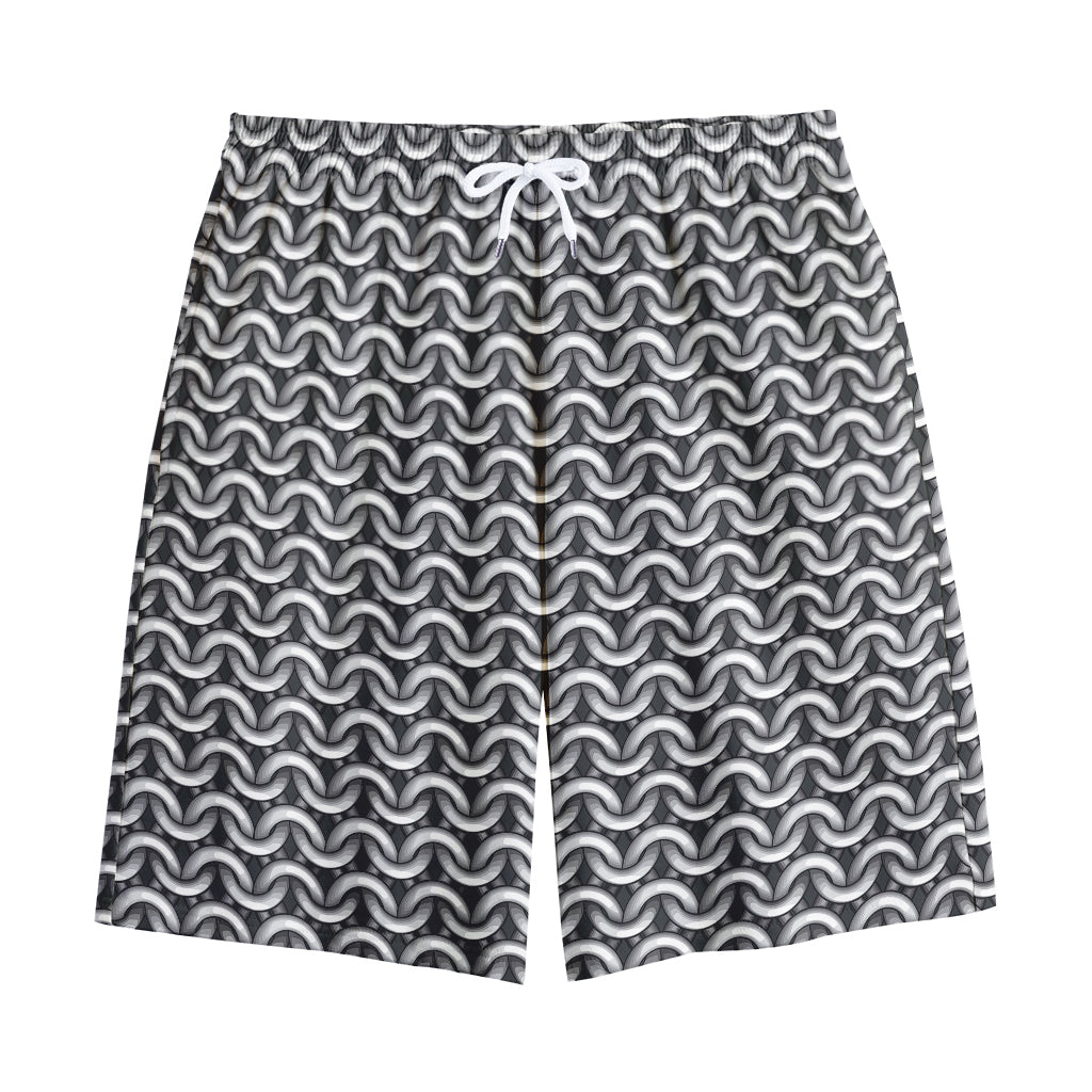 Chainmail Print Cotton Shorts