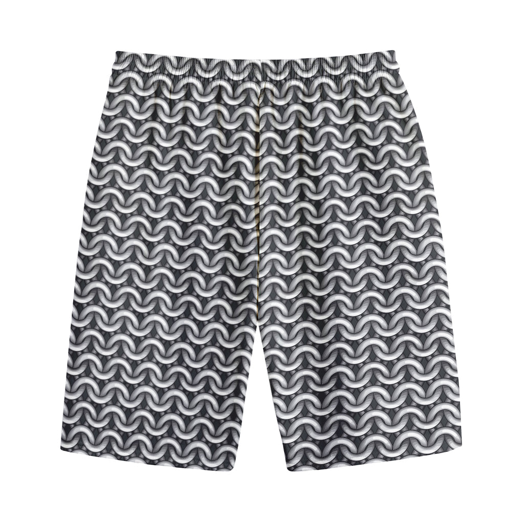 Chainmail Print Cotton Shorts