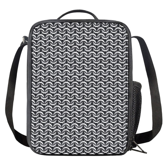 Chainmail Print Crossbody Lunch Bag
