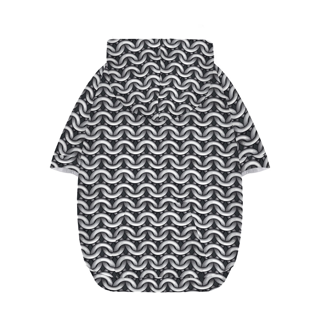 Chainmail Print Dog Zip Up Hoodie